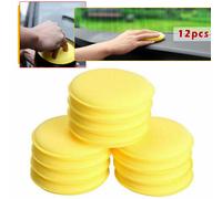 12pcs Round Waxing Polish Wax Foam Sponge Applicator Pad Cleaning Car Glass