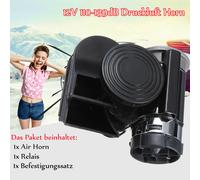 12V 110-139dB Druckluft Horn Fanfare Hupe 2-Klang Für PKW Auto Mit Kompressor