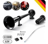 12V 115DB Fanfare Hupe Druckluft Horn Nebelhorn Auto Lufthupe Kompressor PKW