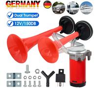 12V 150DB 2-Klang Fanfare Druckluft Hupe Nebelhorn mit Kompressor für PKW LKW DE