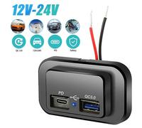 12V/24V Auto Dual USB Typ-C Ladegerät Buchse Licht Einbau Steckdose für Wohnwage