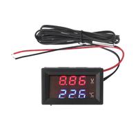 12V 24V Car Voltmeter LED Digital Display Voltmeter Panel Temperature Gauge