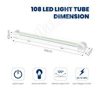 12V/ 24V LED Streifen Leuchte 72-LEDs 4x Auto KFZ Van VOLT Stablampe Lichtleiste
