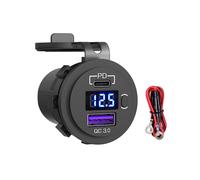12V 24V Quick Charge 3.0 USB-SUV-AutoladegeräT, Wasserdichtes 36W-Typ-C-PD-Steckdosen-SchnellladegeräT mit Ein-/Aus-Schalter