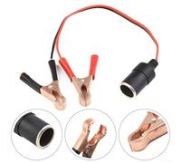 12V 24V Zigarettenanzünder Buchse mit Krokodilklemmen 30cm | 12V-24V Spannung, 10A Stromstärke, 30cm Länge, stabile Krokodilklemmen, für Pumpen