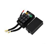 12V 9-fach Relais- und Sicherungskasten für Auto & Boot | Plastic Housing, Pure Copper Wires, Clear Wiring Layout, 40A Relays, für ideal For Lights Fans Pumps