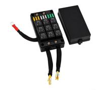 12V 9-fach Relais- und Sicherungskasten für Auto & Boot | Plastic Housing, Pure Copper Wires, Clear Wiring Layout, 40A Relays, für ideal For Lights Fans Pumps