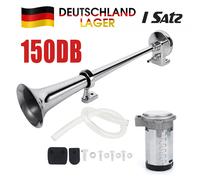 12V Fanfare Hupe 150DB Druckluft Horn Nebelhorn Chrom mit Kompressor PKW LKW