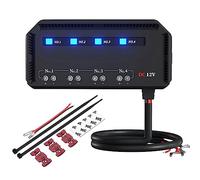 12v KFZ Sicherungskasten mit Relais, Universal 12v Sicherungskasten Auto mit LED-Warnanzeige 4 Fach Sicherungshalter Sicherungsblock für Motorrad, Auto, LKW, Scheinwerfer, Navigation, Marine, SUV