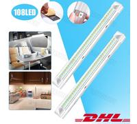 12V LED Streifen Leuchte 108LEDs Auto KFZ Van VOLT Stablampe Lichtleiste 1/2/4x