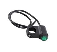 12V Motorrad Lenkerschalter 22mm universell Aluminium Kopflicht Nebelscheinwerfer Schalter mit grüner Kontrollleuchte regenfester ON OFF Schalter für 7/8 Zoll Lenker robuste