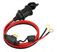 12V Zigarettenanzünder Steckdose Wasserdicht, KFZ Steckdose Einbau für Auto Motorrad Boot Wohnmobil, Heavy Duty 20A Buchse mit 2,5mm² Kabel & Sicherung, Ideal für Kühlbox (1m)