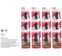 12x1 Liter MANNOL Kühlerfrostschutz Typ G12+ Antifreeze Kühlmittel -40°C rot