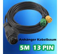 13 Polig Kabelbaum Anhänger 5m Kabel Anhängerkabel für Rückleuchten 12V PKW DE