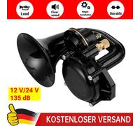 135DB Fanfare Hupe Druckluft Horn Nebelhorn mit Kompressor 12V/24V PKW LKW Bus！