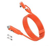 14 AWG 2 m Auto-Ladekabel mit 15 A Sicherungen, Dual-Core 46-strängiger sauerstofffreier Kupferdraht für tragbare Kraftwerke, Wohnmobile, Boote (Orange 14AWG2M)