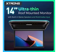 14" Drehbarer Auto Deckenmonitor HD Ultra Thin Monitor 1080P HDMI USB 120°