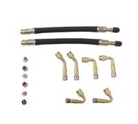 14-tlg. Reifenventilverlängerung 45°/90°/135° Mit 180Mm Schlauch | Kunststoff- Und Metallkonstruktion, 180 Mm Flexible Schläuche, Geeignet Für Autos, Lkw, Fahrräder Und Wohnmobile