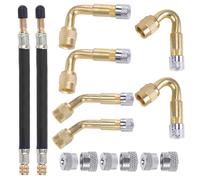 14 tlg Ventilverlängerung Set für LKW Felgenventile 45° 90° 135° 180mm