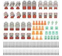 140 Stück Deutsch Stecker kfz, 2/3/4/6Pin DT Steckverbinder Wasserdichter, DT Stecker set, Auto Elektrischer Anschluss Stecker, KFZ Kabel Steckverbinder für Auto, Motorräder, LKW, Boots