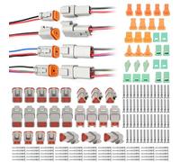140 Stück Deutscher Stecker KFZ: TOATELU 2/3/4/6-Polige DT-Stecker-Set, Auto Wasserdichter Elektrischer Steckverbinder DT Serie Kabelstecker, Deutscher Stecker KFZ für Auto Motorräder LKW Boots
