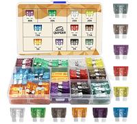 140 Stück Sicherungen Automotive - Standard-Flachsicherungs-Kit, Auto-Sicherungen sortiert für Marine, Wohnmobil, Boot, LKW (1 A, 2 A, 3 A, 5 A, 7,5 A, 10 A, 15 A, 20 A, 25 A, 30 A, 40 AMP/ATC/ATO)