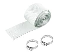 150cm Hitzeschutzband Auspuff, 25mm Auspuff Dichtband Fiberglass Sleeving mit 2 Clips,Abgasschlauch Hitzebeständiger für Notstromaggregat, Lufterhitzer,Motorrädern und Autos