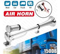 150DB 12V Fanfare Hupe Druckluft Horn Nebelhorn Chrom mit Kompressor Auto PKW
