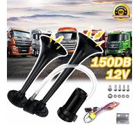 150DB 12V Fanfare Hupe Druckluft Horn Nebelhorn Chrom mit Kompressor für LKW PKW