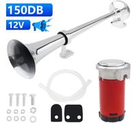 150DB 12V Fanfare Hupe Druckluft Horn Nebelhorn Chrom mit Kompressor für PKW LKW