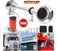 150db 12V Fanfare Hupe Druckluft Horn Nebelhorn Chrom mit Kompressor für PKW LKW