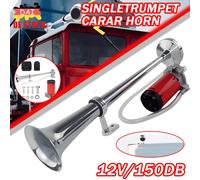 150DB 12V Fanfare Hupe Druckluft Horn Nebelhorn Chrom mit Kompressor PKW LKW~