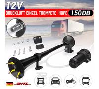150DB 12V Fanfare Hupe Druckluft Horn Nebelhorn schwarz mit Kompressor PKW LKW