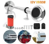 150DB Fanfare Hupe Druckluft Horn Nebelhorn Chrom mit Kompressor PKW LKW Auto~