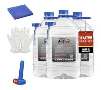 15L SPAR SET: Venton 15 L Adblue (3x 5L) + Microfasertuch + 2x Handschuhe + 3x Trichter, 15 Liter Ad Blue [MADE IN GERMANY] Additiv für Diesel Motor, Harnstofflösung, 3x 5 L Kanister, Dieseladditiv