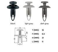 15x Verkleidung Clips Befestigung Klips Halter Suzuki Ford Mazda 6,5mm schwarz