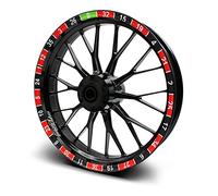 16-teiliges Set Felgenrandaufkleber Sticker für Motorrad Auto Felgen Design Komplett Set Felgenaufkleber für 15" 16" 17" 18" 19 Zoll MR019 (Roulette, Matt)