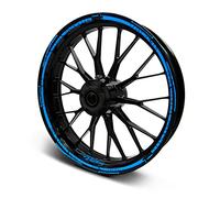 16-teiliges Set Felgenrandaufkleber Sticker für Motorrad Auto Felgen Stripes Design Komplett Set Felgenaufkleber für 15" 16" 17" 18" 19 Zoll MR018 (Neon Blau, Matt)