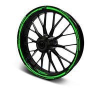 16-teiliges Set Felgenrandaufkleber Sticker für Motorrad Auto Felgen Stripes Design Komplett Set Felgenaufkleber für 15" 16" 17" 18" 19 Zoll MR018 (Neon Grün, Glanz)