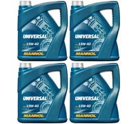 16l Mannol 7405 Motoröl Universal 15W-40 4x4l