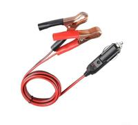18 AWG SPT-2 Netzkabel mit Krokodilklemmen, 15 A Sicherung, 18 AWG | LED-Stromanzeige, 12V-24V Kompatibilität, für Krokodilklemmenanschluss, 1,5m Länge, ideal für Autoladegeräte