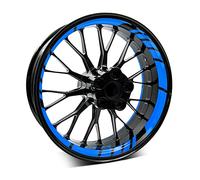 18-teiliges Set Felgenrandaufkleber Sticker für Motorrad Auto Felgen Design Komplett Set Felgenaufkleber für 15" 16" 17" 18" 19 Zoll MR020 (06 Azurblau)