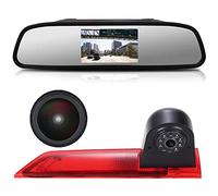 「18mm Linse Top Qualität Rückfahrkamera + 4.3 Zoll Auto Rückspiegel」Bremsleuchte Auto Dach Rückfahrkamera für Ford Transit Custom 2012-2016