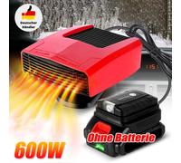 18V-21V Akku Heizlüfter 600 Watt Kfz Auto Zusatzheizung Keramikheizer mit LED DE