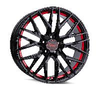 MAM, RS4, 8,5x19 ET35 5x120 72,6, black painted red inside