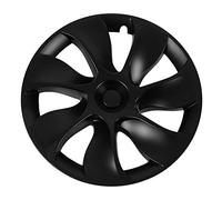 19-Zoll-Radnabenkappe, 4 Stück, schwarz, vollständig umwickelter Felgenschutz, universelle Felgenabdeckung für Model Y 2020 bis 2023(Asymmetrischer Stil)