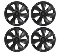 19 Zoll Radnabenkappen Set, 4 Stück, Glossy Schwarz, Sportliches Wirbel - Design - Passgenau Für 2020-2023, Wetterfest Und Einfache Montage (Mattschwarz)