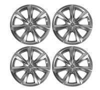 19 Zoll Radnabenkappen Set, 4 Stück, Vollumhüllende Felgendeckel in Silbergrau für Model Y 2021-2024 - Windwiderstand reduziert, Kratzschutz, sportliches Design (Silbergrau)