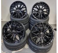 2DRV WH37 Schwarz Glanz Lackiert Alufelge 19 Zoll ET40 5x108 ML72,6