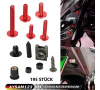 195-Stück Satz rote Verkleidungsschrauben für Suzuki GSXR600 GSXR1000 Hayabusa